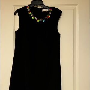 Trina Turk Black Dress with jeweled collar. Size 4